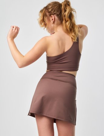 Girlfriend Collective Bianca Bra, One Shoulder - Brown - XL