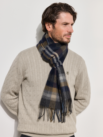 MATCH - Shaun rutete ullskjerf - Redford - Herre - Tilbehør - Brun - ONESIZE - 100% ull-lam