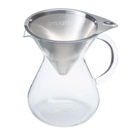 Aerolatte Pour-Over kaffebrygger med mikrofilter - Glas, stål | KitchenOne