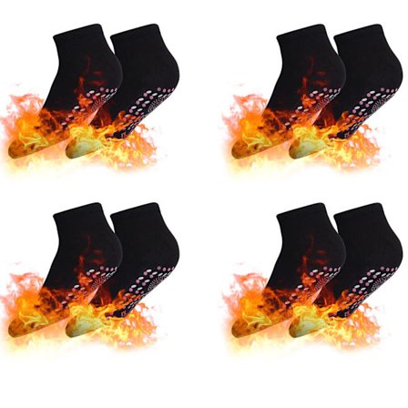 Selvopvarmende Sokker, 4 Par Fodvarmere, Termiske, Opvarmede Sokker, Sokker til Mænd og Kvinder til Udendørsaktiviteter