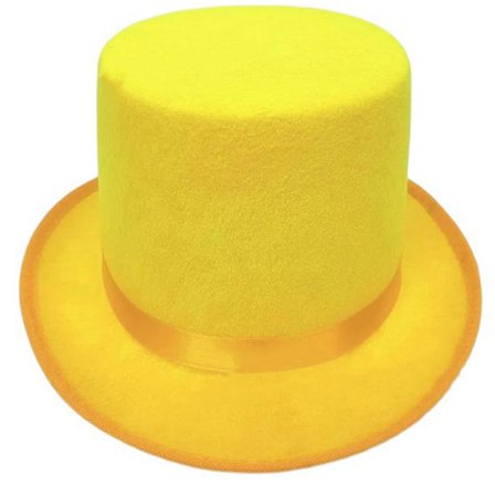 Elegant Sceneopptredener Høy Hatt Cosplay Kostyme Gentleman Hatt med Rullekant Voksen Karneval Party Fotografering Hatt Gul S