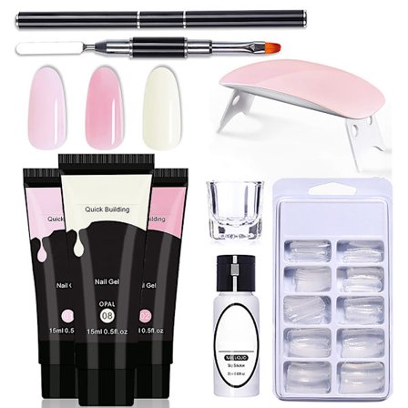Nagel Gel Kit 15ml Säker Pålitlig Snabb Förlängning Nagelbyggande Gel Kit för Nybörjare för Nagelsalong