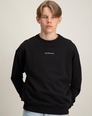 Calvin Klein MONOGRAM GRIDS PLACED PRINT CN Schwarz Pullover Jungen - Kidsbrandstore