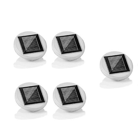 5 Pak Solcellepanel Top Udskiftning Til Bordlamper, Farveskiftende Solcelle Mosaik Glas Lanterne Udskiftning