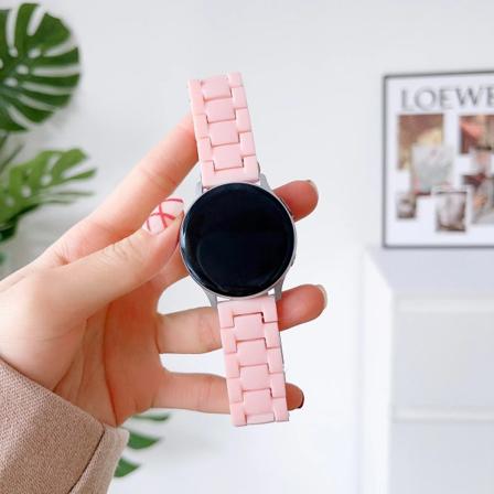 20 mm 22 mm rem för Samsung Galaxy Watch 5 Pro 40 mm 44 mm 45 mm aktiv 2 växlar S3 Akrylband för Huawei GT/2/3/ Pro armband Pink 20mm
