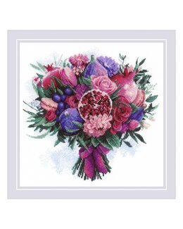 Stickpackung Bild Blumenstrauß mit Rosen