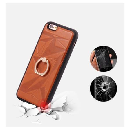 Eksklusivt iPhone 6/6S etui i læder med ringholder Röd