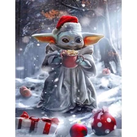 Diamantmalerisett for voksne og barn, Full Drill Baby Yoda Diamantmaleri Kunst Gem Art Crystal Rhinestone Broderibilder (12 x 16 tommer) CSL-Y