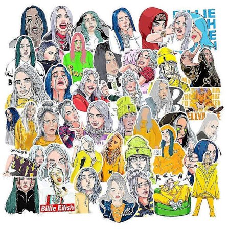 Singer Billie Eilish laptop-klistremerke, popmusikk superstjerne klistremerke for fans (FMY)