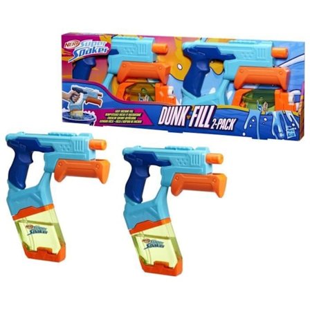 Nerf Dunk-Fill, 2-pack Water Blasters, Easy Instant Fill tankar, vattenleksaker, Super Soaker, Ages 6 och uppåt