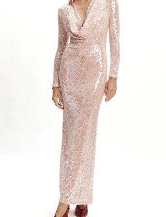 Bardot Lorel Sequin Mesh Midi Dress - Pink - M