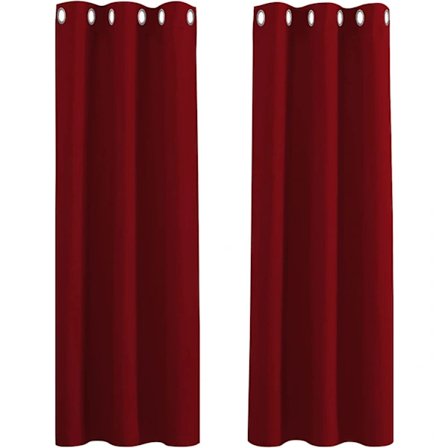 2 mörkläggningsgardiner (röda 132*45cm)[CO]