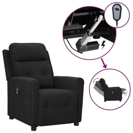 Vidaxl Elektrisk Reclinerfåtölj Svart Tyg Svart