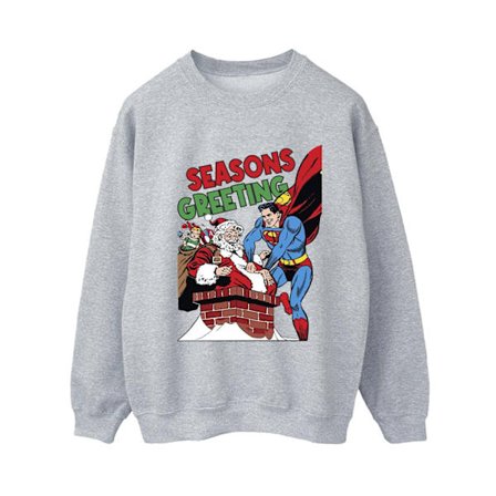 DC Comics Dam/Kvinnor Superman Santa Comic Sweatshirt S Sport