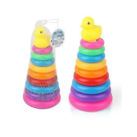 Stacking Rings Toy, Rainbow Stacker Toddler, inlärningsleksaker för Baby