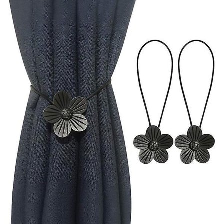 2 st magnetiska gardinbindningar magnetiska gardinbindningar vackra blommönster gardinklämma gardintillbehör för vardagsrummet hemma Ro