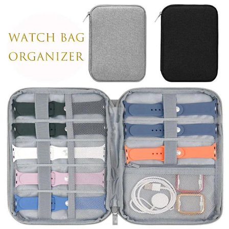 Watch Bands Storage Bag 10-15 Watch Straps Organizer and Storage Holder Bag Waterproof Travel Wirstband Pouch for iWatch Bands