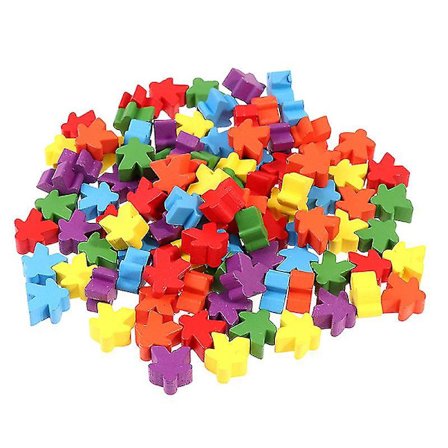 100 træbrikker 16mm Ekstra brætspilsbrikker Bønder Skakbrikker Bulk Udskiftning