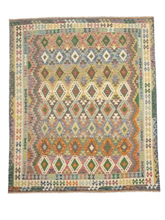 251X292 Alfombra Kilim Afghan Old Style Oriental Marrón/Amarillo Oscuro Grande (Lana, Afganistán) Carpetvista