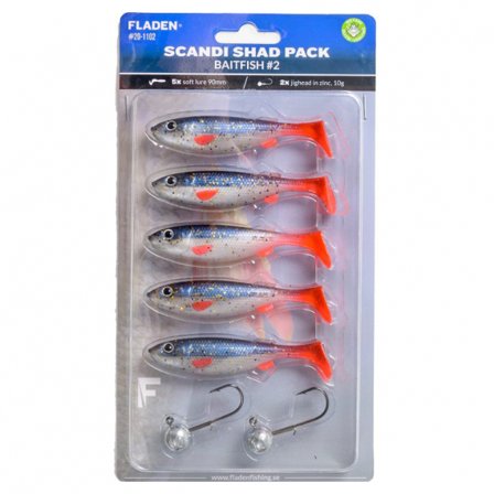 Fladen Maxximus Scandi Shad Pack Baitfish 9cm - Bluesilver (5-pack) 10