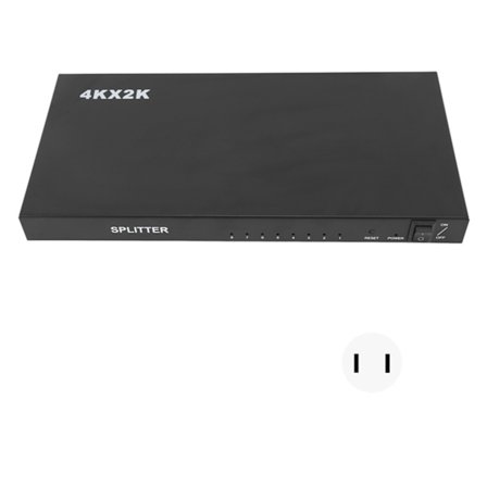 4K HD Splitter Composite Video Distribution 1 Indgang 8 Udgang AC 100V‐240V Lyd Video Splitter til DVD STB Spilkonsoller US Stik