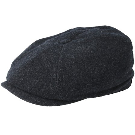 Stetson - Hatters Wool/Cashmere Black Flat Cap Flatcap Black Cap - @ Hatstore
