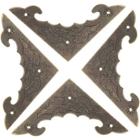 24 stk. trææske hjørnebeskyttere i metal jern bronze hjørnebeskyttere