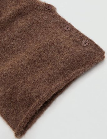 Mango Balaclava Knit Buttons - Brown - ONE SIZE