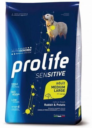 Prolife Dog Sensitive Rabbit & Potato Cibo Secco Per Cani Adulti