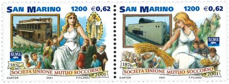 San Marino - 125 år for SUMS - Postfrisk sæt 2v