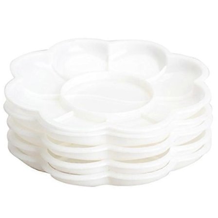 5 stk. Plastik Neglekunst Malingsfarve Blandingspalette Plade Disk Værktøj