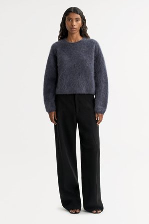 Soft Goat - Brushed Crewneck - Women cashmere sweater - XS - Anthracite