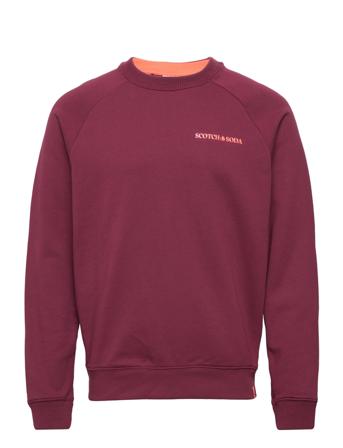 Unisex Organic Cotton Felpa Crew Sweatshirt Svetari Collegepaita Punainen Scotch & Soda
