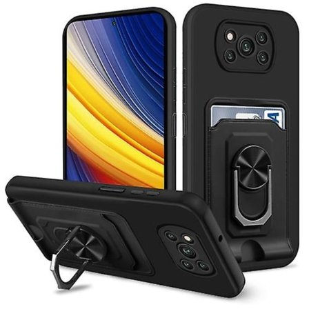 För Xiaomi Poco X3 Pro / X3 Nfc Ring Kickstand Card Wallet Tpu phone case