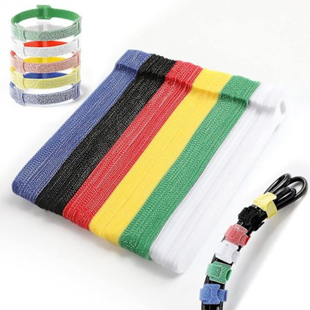 120 stk Genanvendelige Kabelbinder Mikrofiber Nylon Lukning Organizer