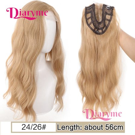 Hair Toppers Hair Pieces Synteettiset pitkät aaltoilevat kiharat korvaavat uusintapainottimet naisille, joilla on ohenevia hiusklipsiä hiustenpidennyk