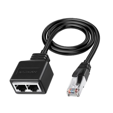 RJ45 Gigabit Nätverkssplitter 1 till 2 Vägar 100m Transmission Två Enheter Åtkomst Ethernet Splitter Kopplare Kontakt Modulär Plugg för Kontor