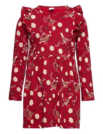 Tunic Aop Birds Dresses & Skirts Dresses Casual Dresses Long-sleeved Casual Dresses Punainen Lindex