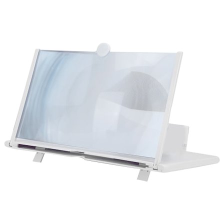 Universal 12in Telefon Skærm Forstørrelsesglas Foldbar Display Forstørrende Forlænger 3D Effekt Hvid
