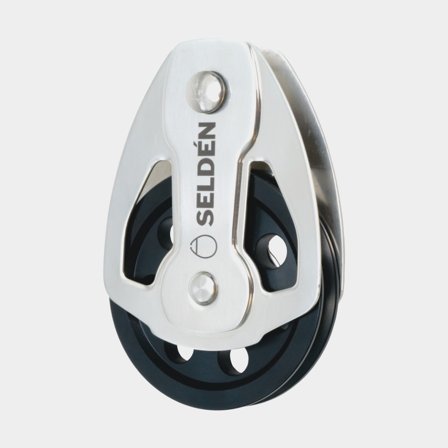 Enkelblock Seldén PBB 45-130, fast, glidlagrat, fästs med tamp, passar tampar Ø1 - 5 mm (406-101-01R)