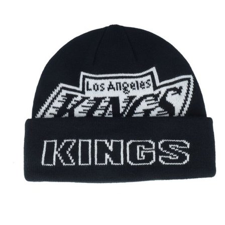 Mitchell & Ness - NHL Svart cuff Beanie - Los Angeles Kings K.o. Knit Vintage Black Cuff @ Hatstore