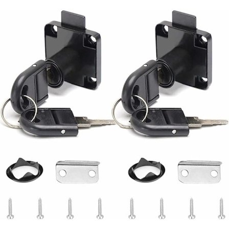 Stykker Sort Skrivebordslås Skuffelås Legeringslås med 4 Nøgler Møbel Cylinderlås til Kontorpostkasse Skuffe Skab