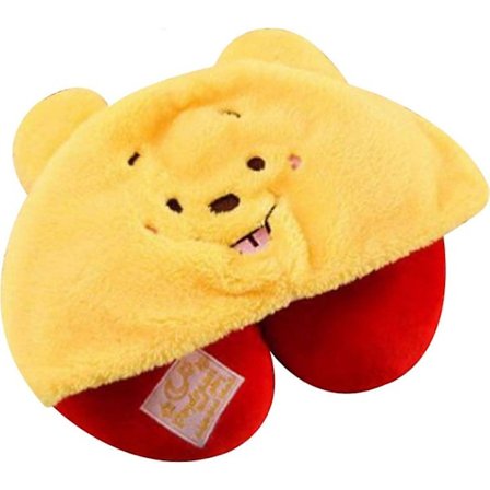 Söt Nalle Puh Rese Nackkudde Hoodie Lämplig för Bilar, Flygplan, Flygningar, Långdistansresor