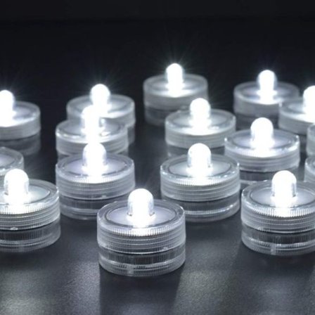 LED-lys Te-lys Flammeløs Vanntett Batteridrevet Undervanns