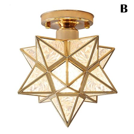 Taklampe Femkantet Stjerne Taklampe Gang Balkong Små Lamper Jernkunstlampe