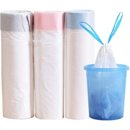 {PL}3 rullaa 15 litran roskapusseja, kiristysnyörilliset roskapussit