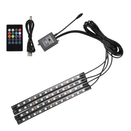 Neon Light Foot Strip Light Kit 48LED FJERNBETJENING USB 48LED FJERNBETJENING 48LED Remote USB