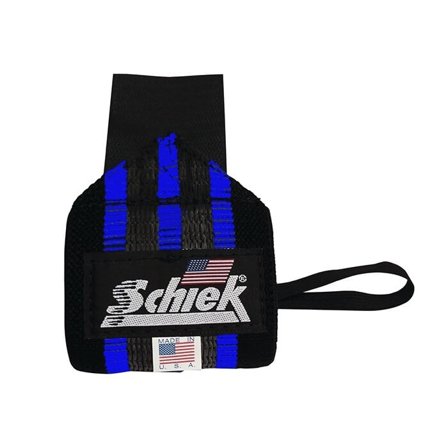 Schiek Heavy Duty Rubber Reinforced Wrist Wraps 45 cm Svart/Blå