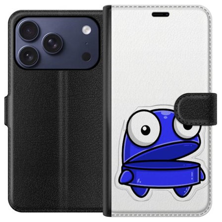 Kompatibel Tegnebogsetui til Apple Apple iPhone 17 Pro Blå tegneseriefigur med åbent udtryk og store øjne i sjov illustration