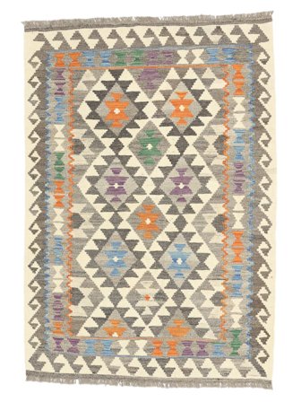 Orientalisk Kelim Afghan Old Style Matta 105X152 Brun/Gul Ull, Afghanistan